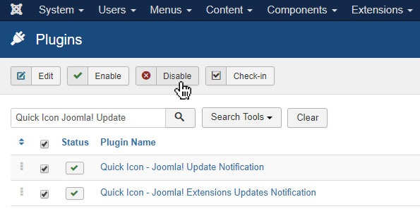 How to Turn Off Update Notification Icons in Joomla!? - Arashtad